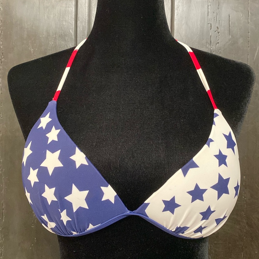 Endless Sun Patriotic Red, White & Blue bathing suit top - Size Large